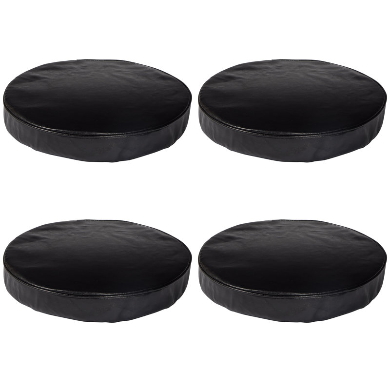 13" Indoor Barstool Round Cushion Seat Cover with Foam, Black