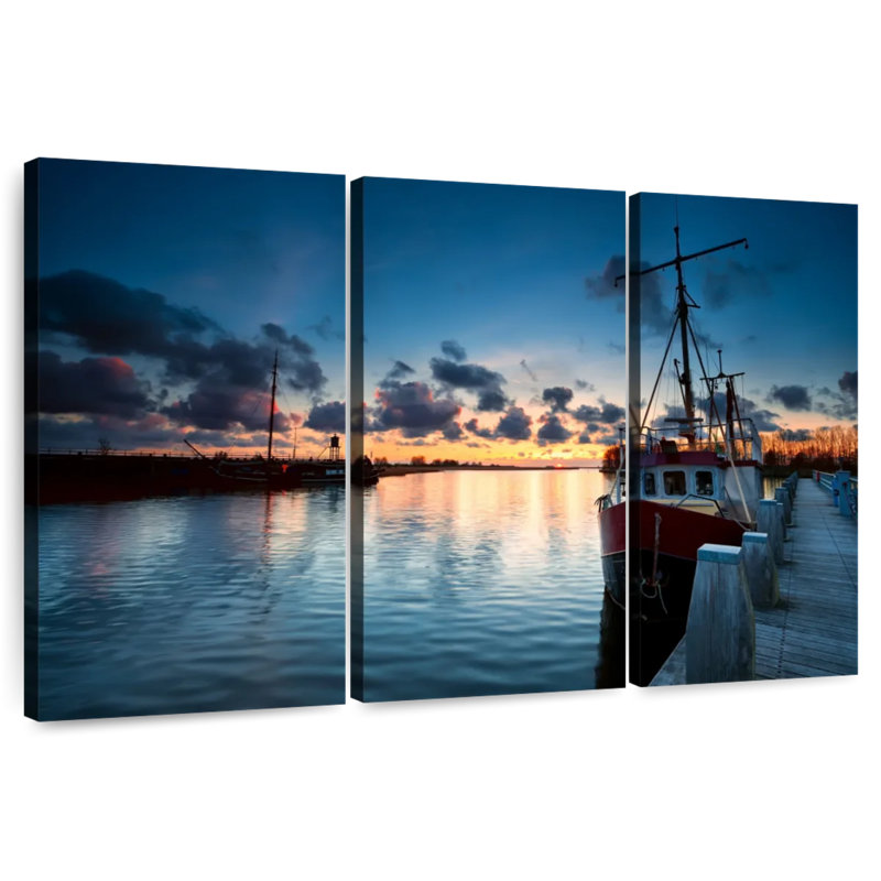 Mehar Dutch Fishing Boats, 20" H x 33" W