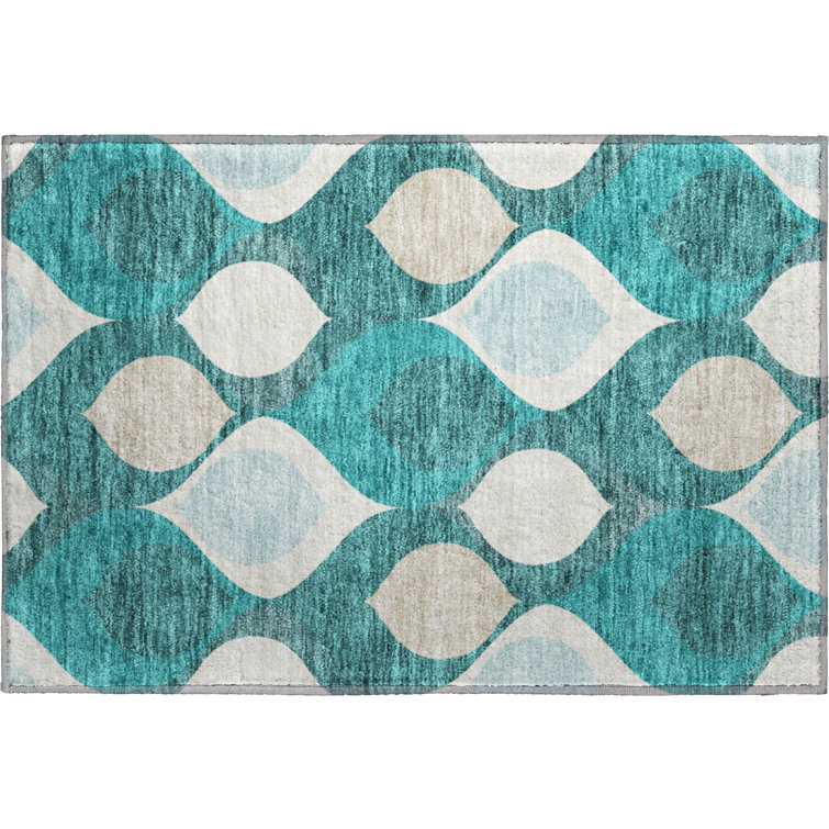 Premium Machine Washable Lisse Teal Rug
