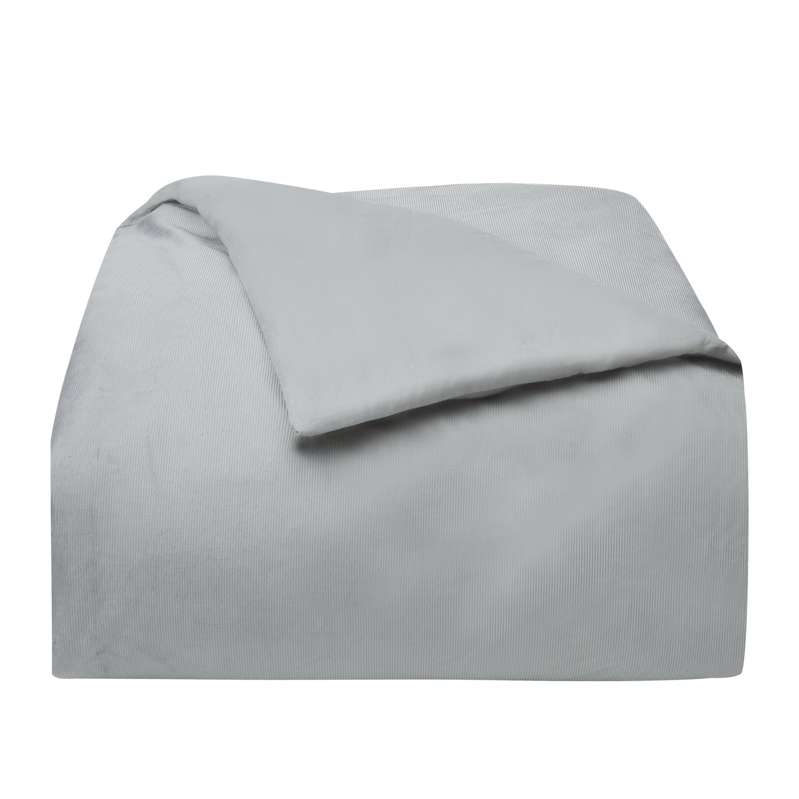 Cotton Duvet Cover Set, King Duvet Cover + 2 King Shams, Silver