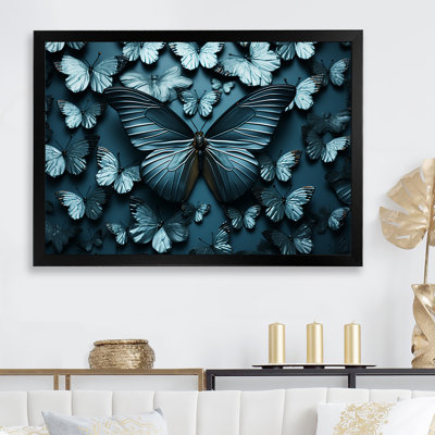 " Deep Charcoal Tones Depict Butterflies "