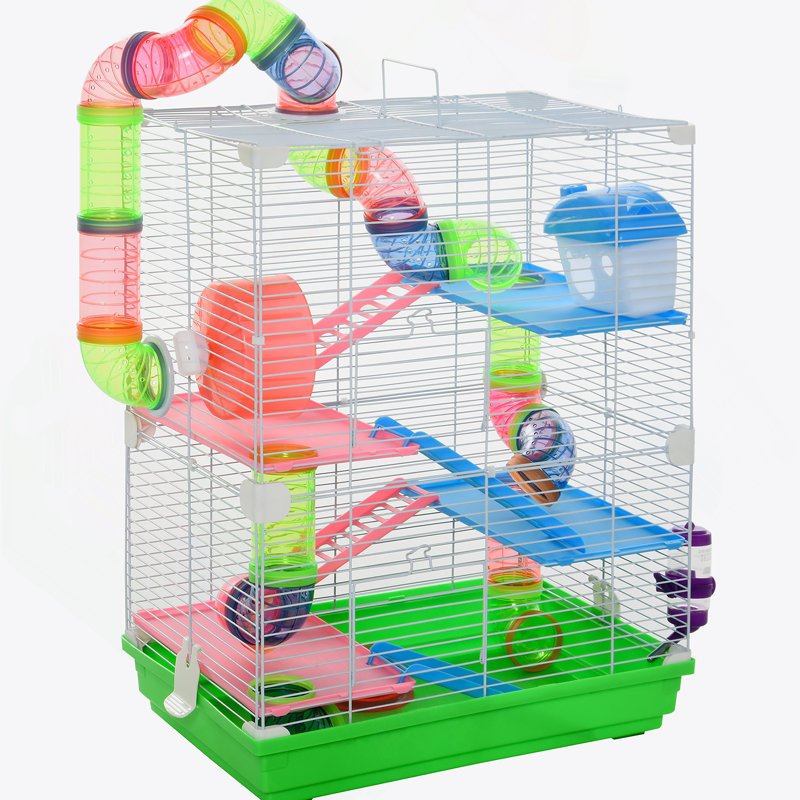Versatile Hamster Cage With Multiple Play Features And Portable Handle