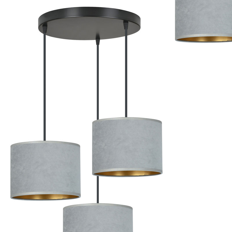 Eamie 3 - Light Black Cluster Pendant, Grey