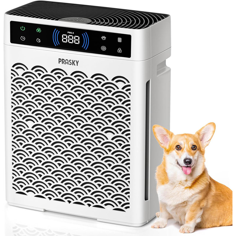Smart & Quiet HEPA Air Purifier with Real-Time Air Quality Display, 3-in-1 Filtration for Allergies & Pets, and Aromatherapy Diffuser for Home