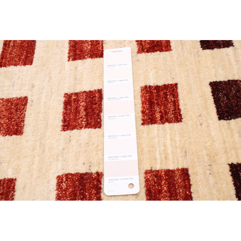 Tapis unique en laine noué à la main de style nouvel âge 6 pi x 9 pi 1 po Creedmoor brun / crème / brun clair