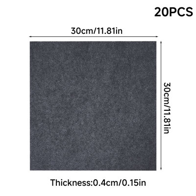 20pcs Polyester Self-Adhesive Carpet Tiles