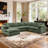 144" Chenille Sectional Corner Sofa 7 Pieces Oversized Comfy Modular Reversible Couch With Upholstered Movable Ottoman-1978611655