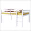 Lit mezzanine double en bois d'hévéa avec échelle