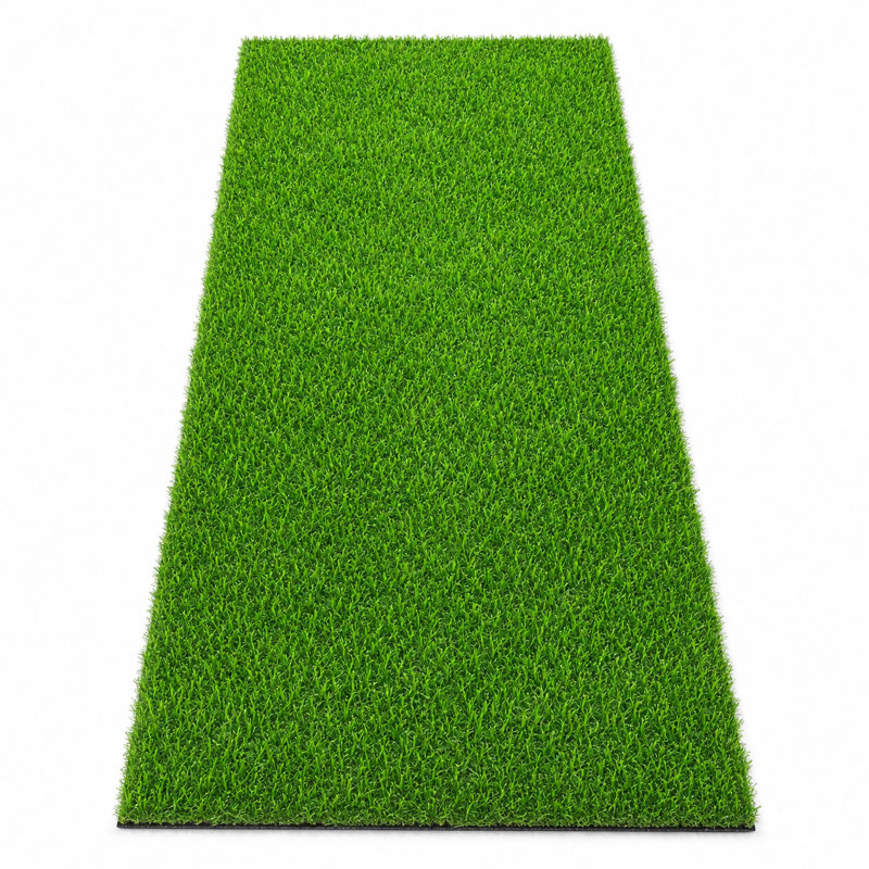 Gazon artificiel de 1,83 m x 3,05 m avec support non enduit, 5,57 m², hauteur de poil 2 cm, avec trous de drainage et outils d'installation.