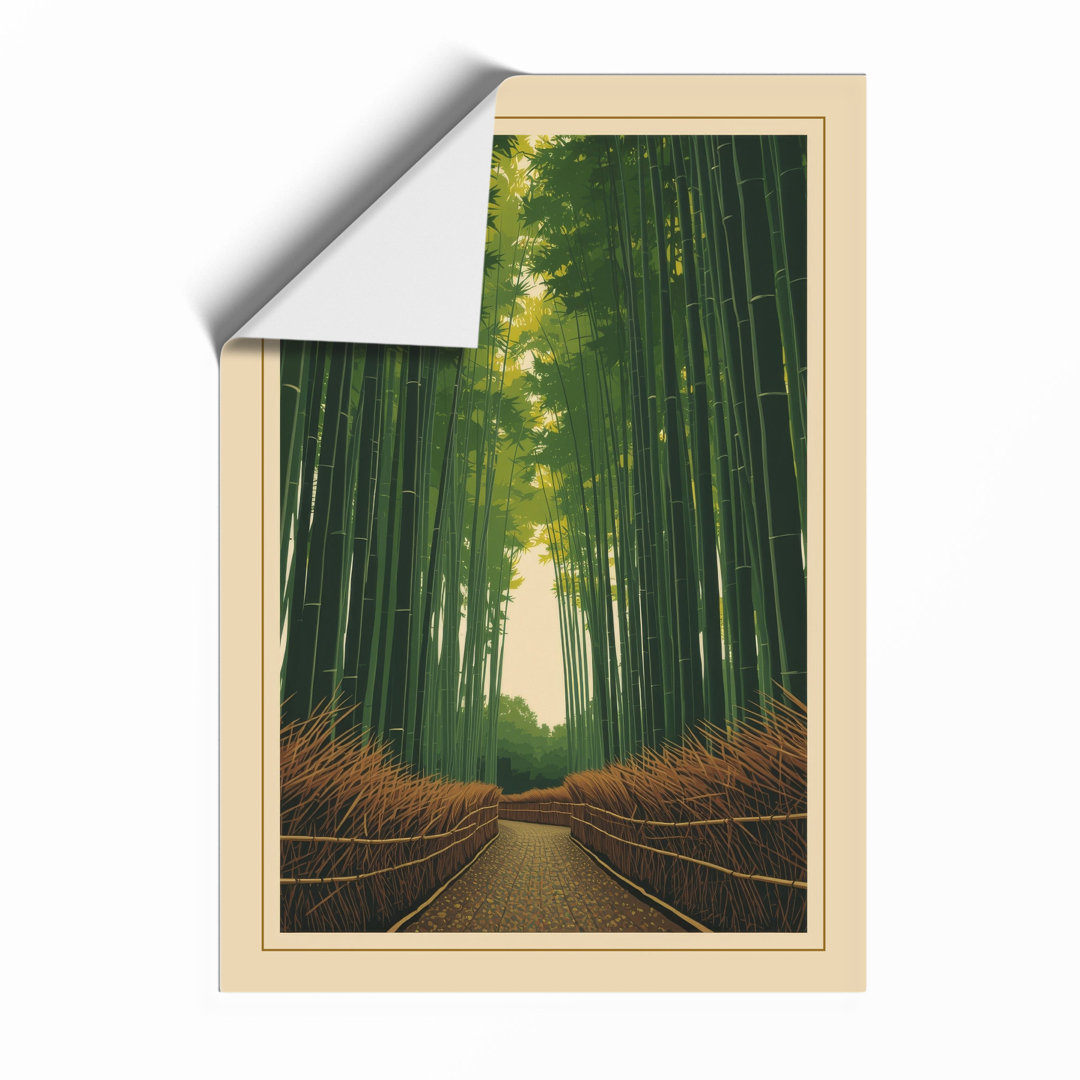 Path Through Bamboo Japandi - Framed Print