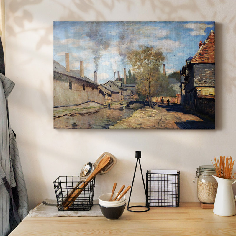 Le ruisseau Robec, Rouen, 1872 - Toile tendue avec châssis, H 40 po x l 60 po