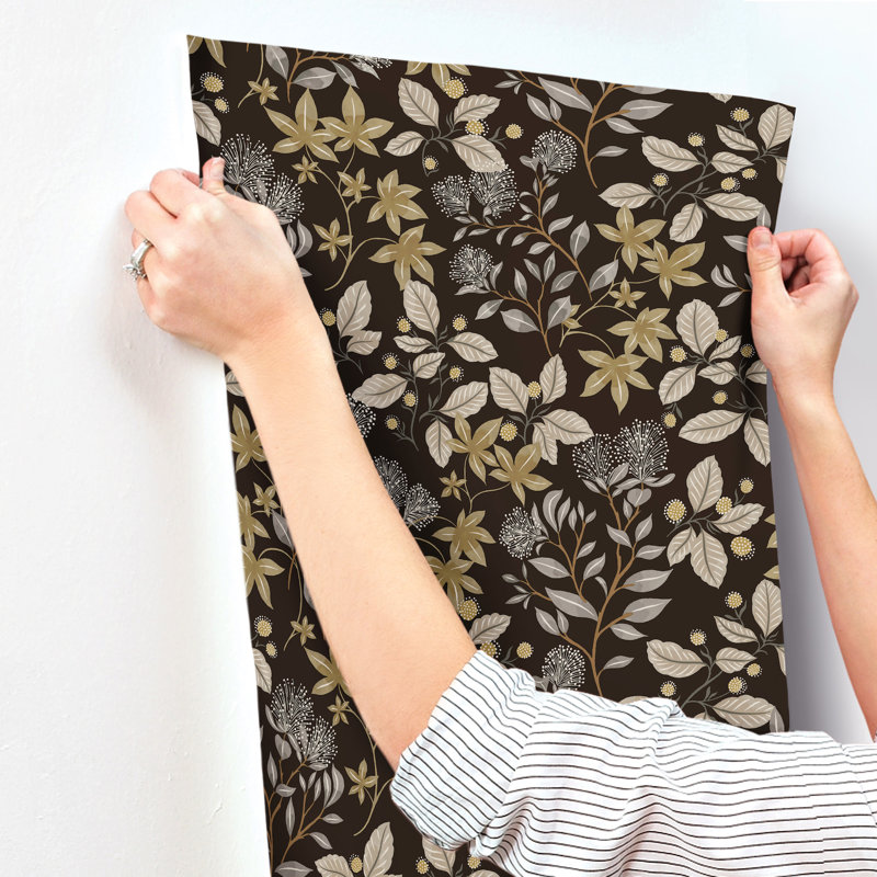 Mildred Black Botanical Trail Wallpaper, Black