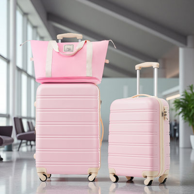 Valise Hardshell 2 pièces + valise à roulettes avec serrure TSA