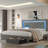Upholstered Bed Frame with Adjustable Charged LED Headboard and Storage Drawers-67622394-74603270