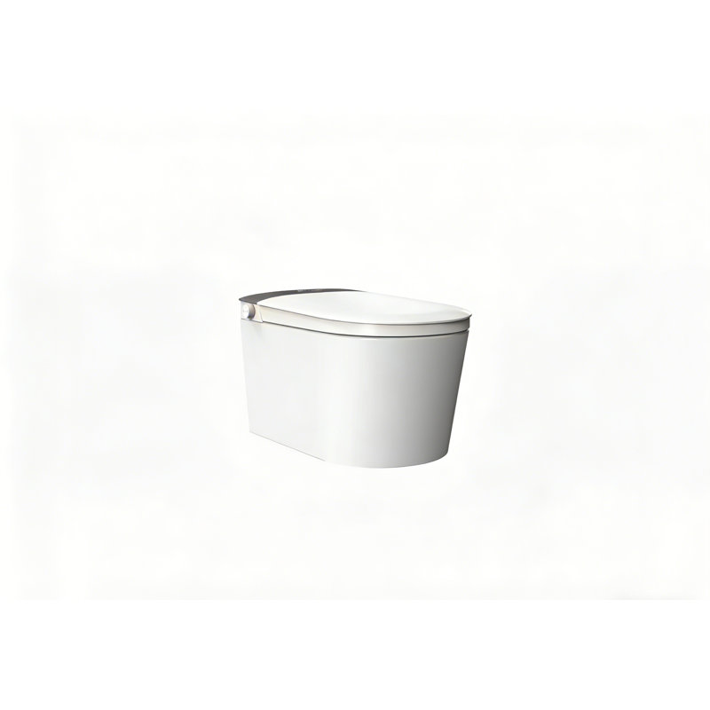 Toilette murale suspendue avec cadre mural réglable DeerValley, toilette bidet une pièce avec réservoir d'eau intégré, pompe, couvercle à ouverture / fermeture automatique, écran en mousse, capteur de pied, affichage à DEL
