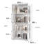 Vitrine avec portes en verre, vitrine à 4 niveaux avec 3 lumières colorées pour objets de collection, trophée bibliothèque pour livres, vitrine en verre avec capteur de corps humain, armoire de rangement-2023261268