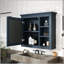Armoire de rangement murale avec miroir, 3 tablettes ouvertes, design moderne pour une organisation et un style améliorés