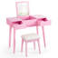 Ensemble de coiffeuse avec tabouret et miroir-1860723155