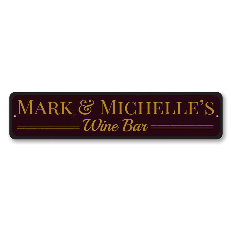 Plaque en métal Home Wine Bar, H 4 po x l 18 po x P 0,04 po, Oui