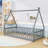 Twin Bed With Guardrails And Slats-670245711