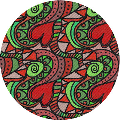 Abstract Red/Green Area Rug