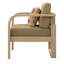 Chaise longue d'extérieur en bois Carollton Queensland Acacia Sollid avec coussins et coussin Sunbrella-1805646361-1805646360