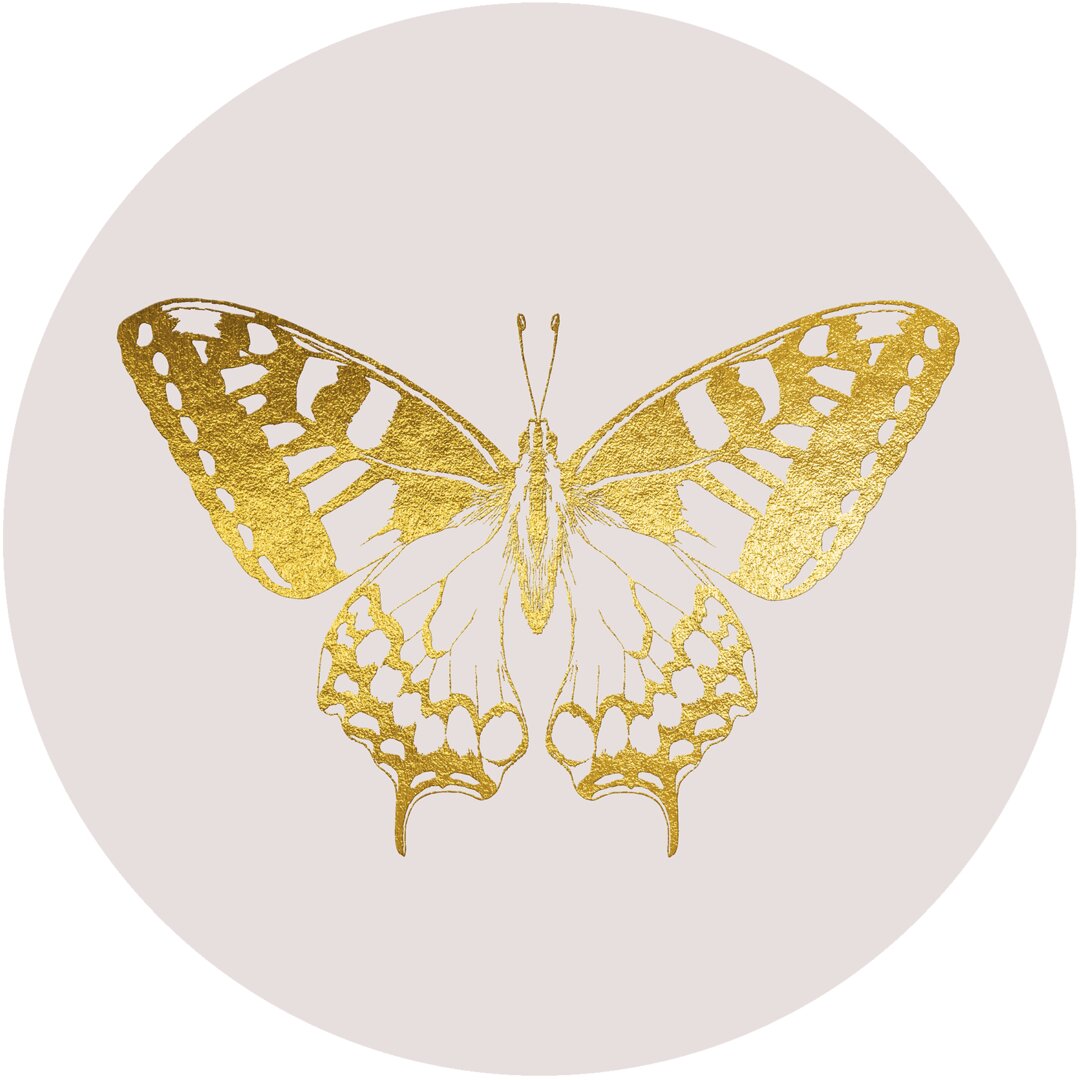 Glasbild Golden Butterfly