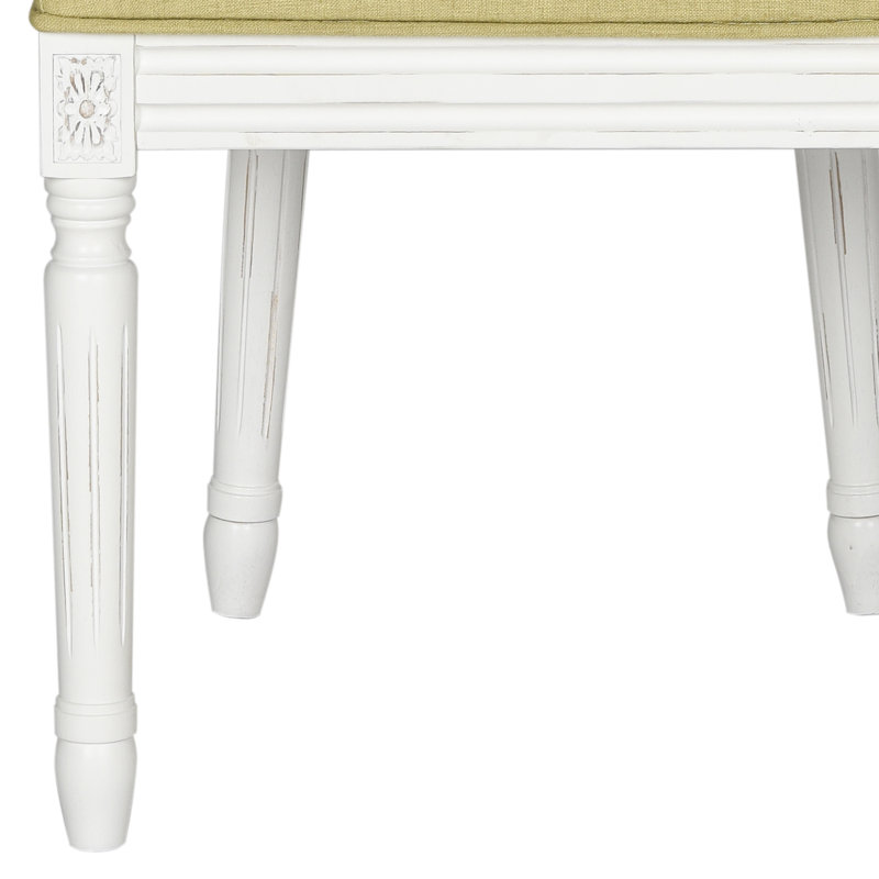 Chaise d'appoint Roi Louis en bois massif Denholme, Vert, Crème