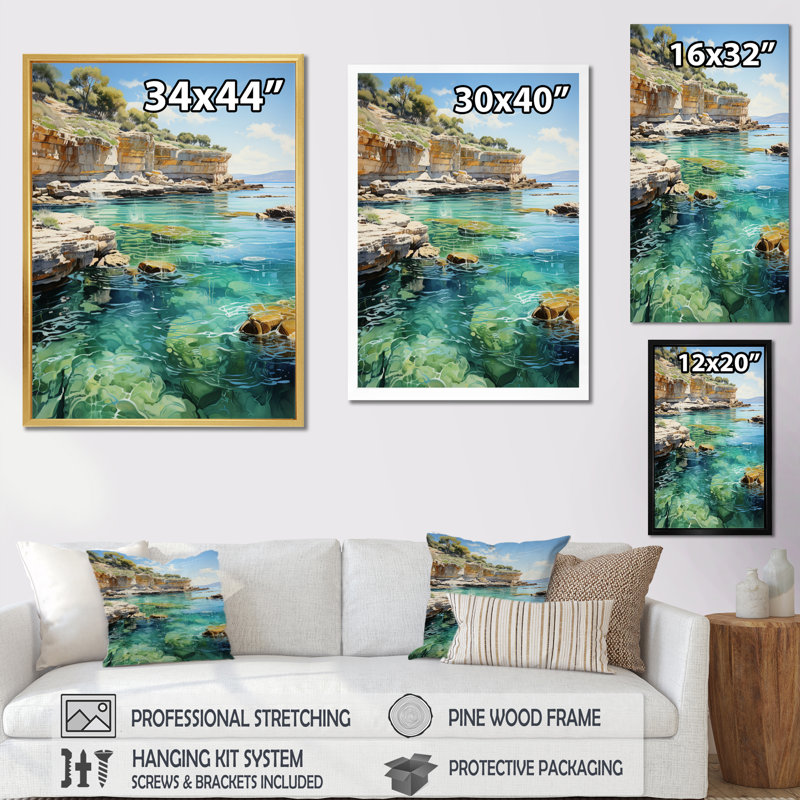 Spain Dramatic Cliffs Of Mallorcain - Nautical & Beach Wall Art Prints, H 20 po x l 12 po x P 1 po, Toile tendue