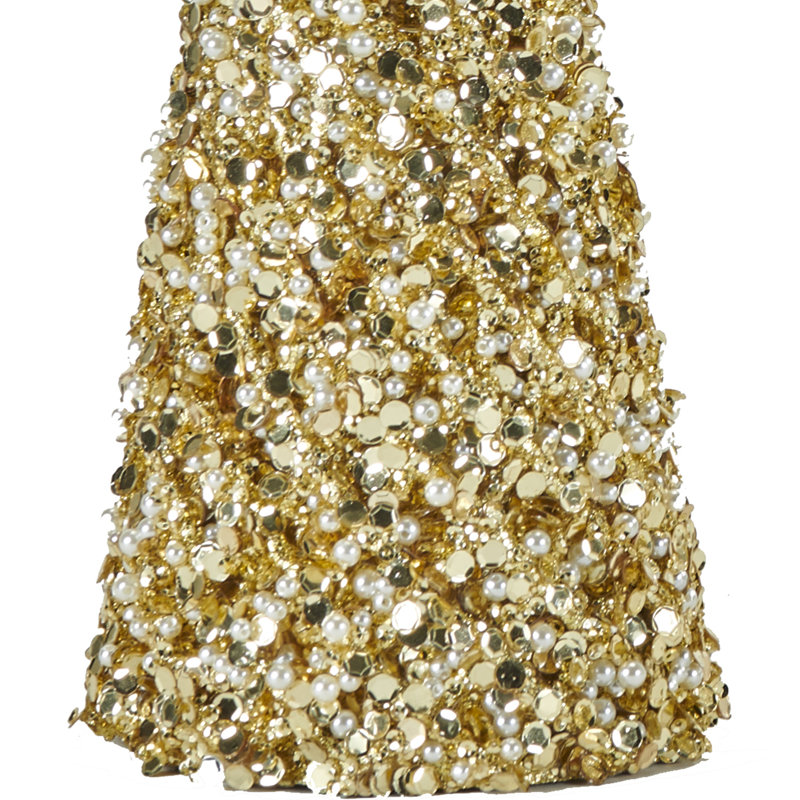 Arbre de Noël artificiel 11,8 "à paillettes, Or