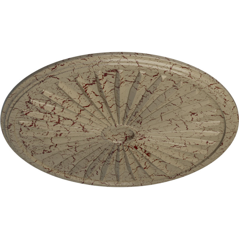 Médaillon de plafond de 33 1/8 po x 3 1/2 po x P 1 3/8 po (convient aux auvents jusqu'à 5 po), Désert de Gobi craquelé