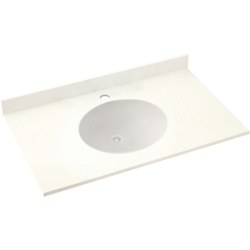 Plateau de meuble-lavabo simple 43 po Ellipse, Ivoire de Tahiti