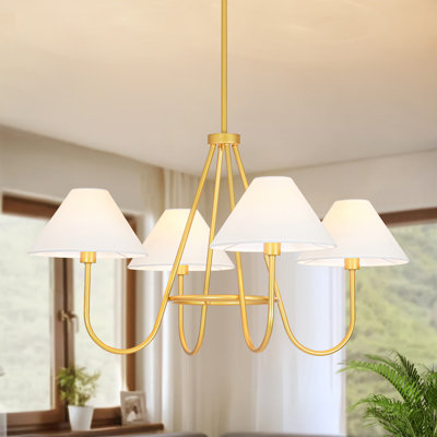 4-Light Linen Shade Chandelier
