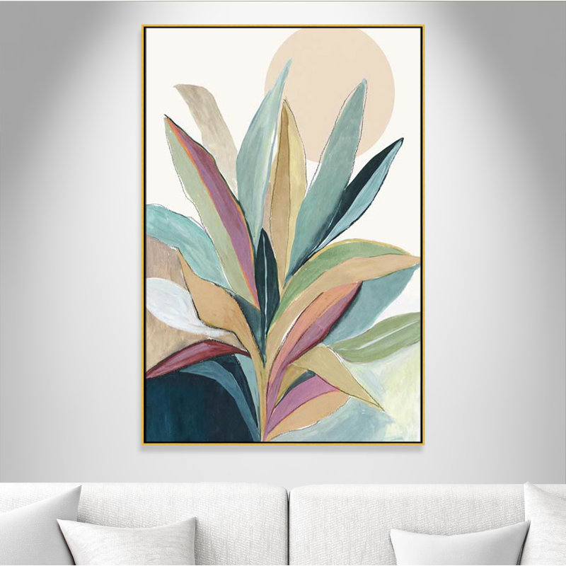 «Byer Sherbrooke Sunny Bright Leaves I» par Asia Jensen, reproduction, Cadre flottant doré, Pas de tapis