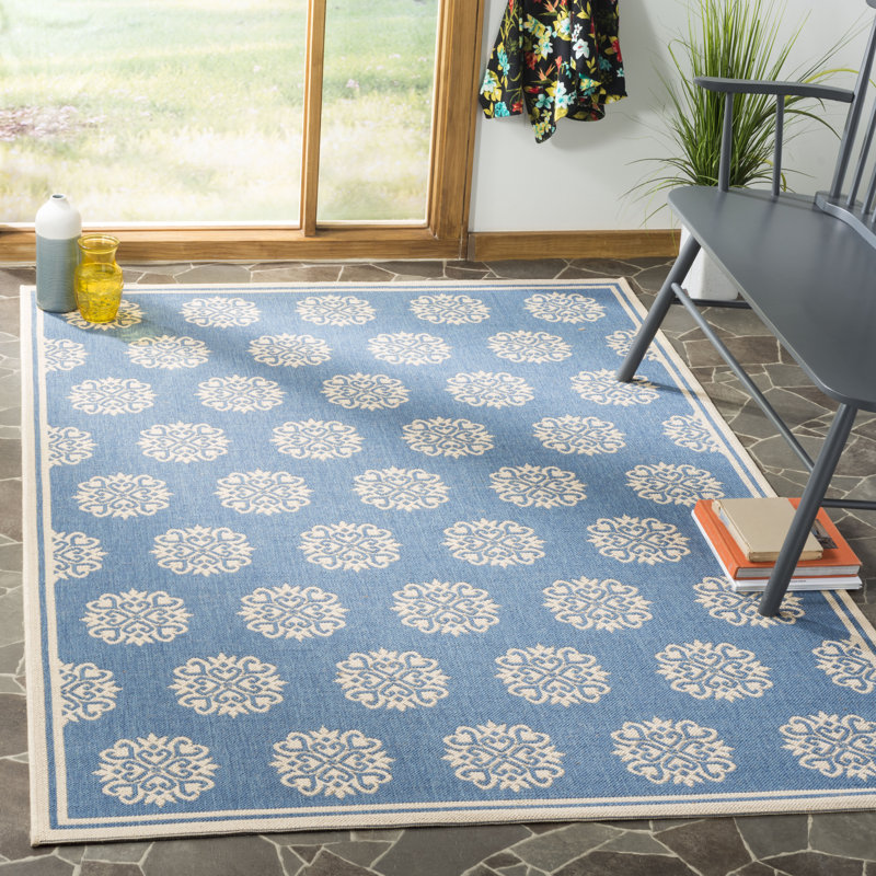 Burnell Linden 100 Performance Geometric Indoor/Outdoor Area Rug, Rectangle 8' x 10'