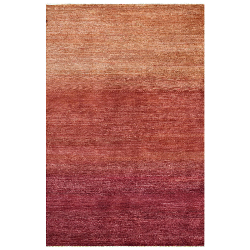 Hand Woven Wool Abstract Area Rug, Rectangle 6' x 9'