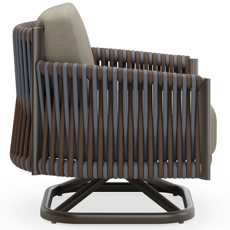 Eve Outdoor Swivel Lounge Chair, Chestnut Brown