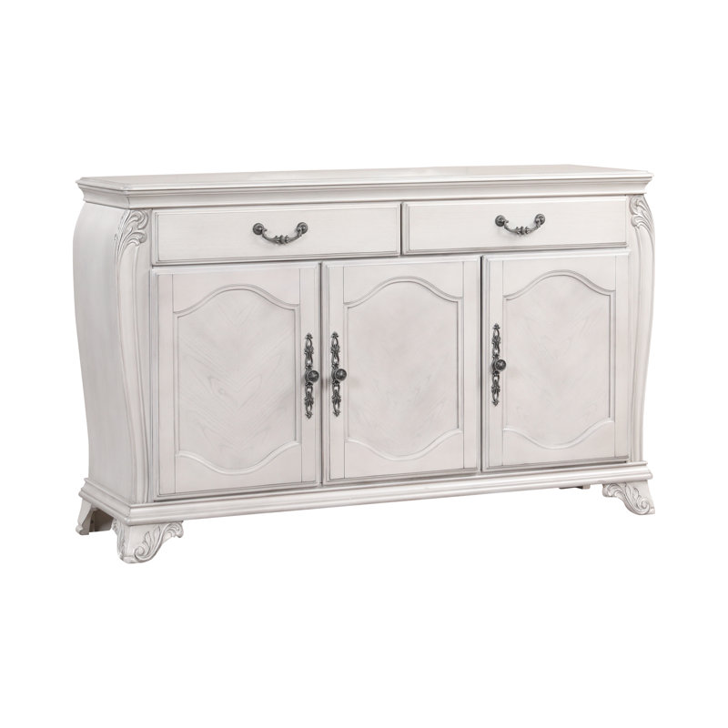 Buffet en bois 2 tiroirs Cambria Hills, Mist Gray