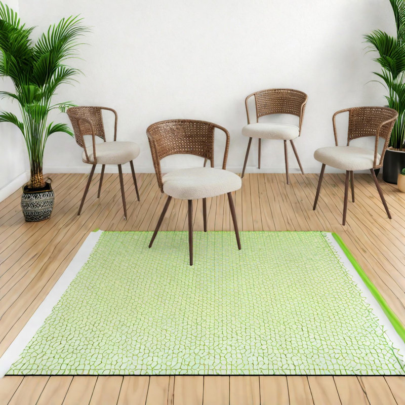 Ensemble de 4 chaises de salle à manger confortables, maison de ferme en rotin pour cuisine