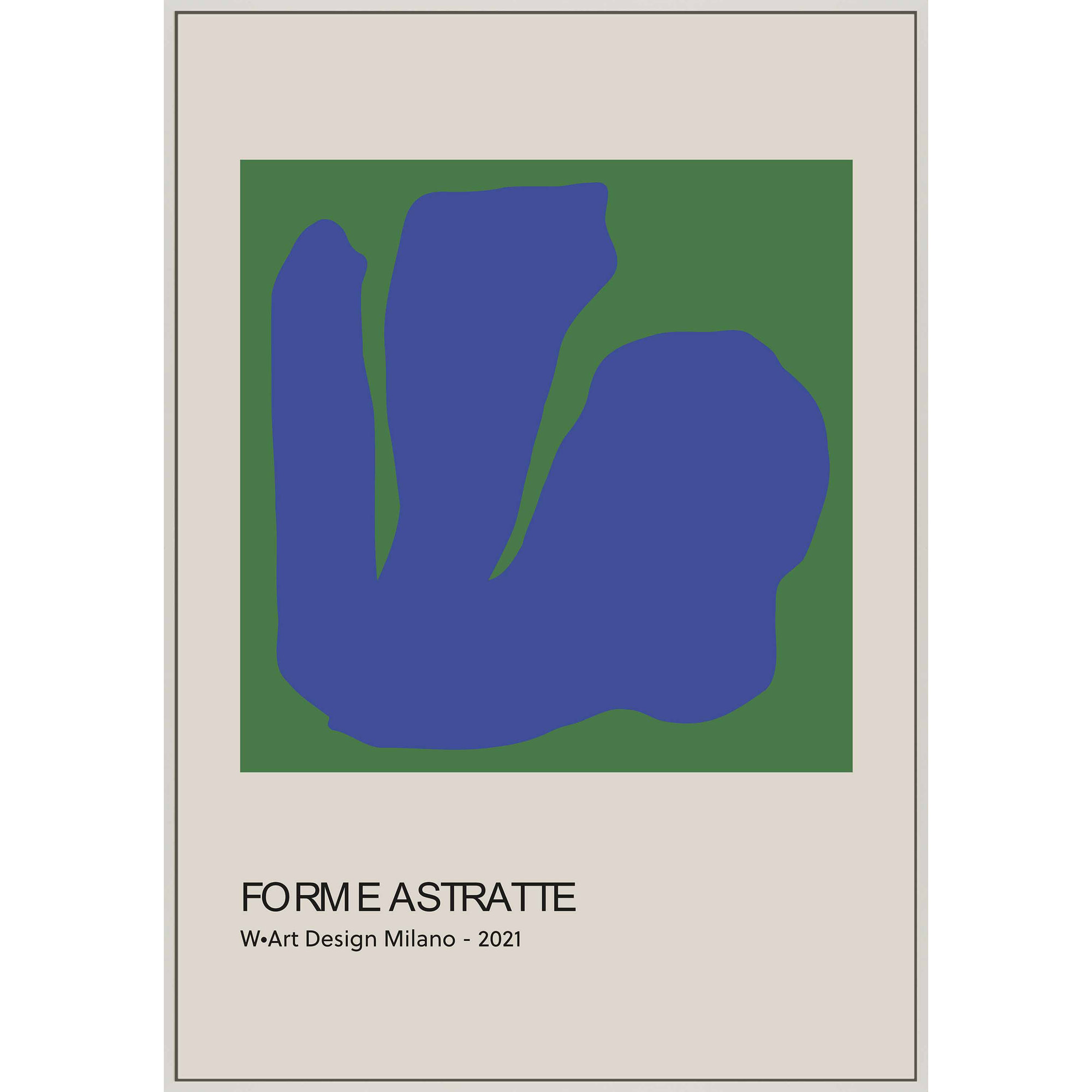 Forme Astratte Blue & Green by Romina Gadler, 38" H x 26.5" W x 1.25" D, White Framed Canvas