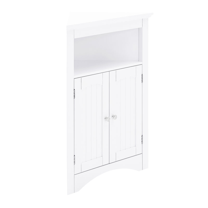 Blanc, armoire de rangement de salle de bain, portes et tablettes, profondeur de 24 po, 26,4 lb, intérieur réglable, coin de plancher facile à entretenir, profondeur de 24 po, conception