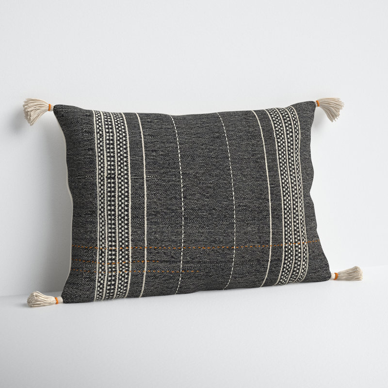 Gordon Embroidered Cotton Blend Throw Pillow, Down