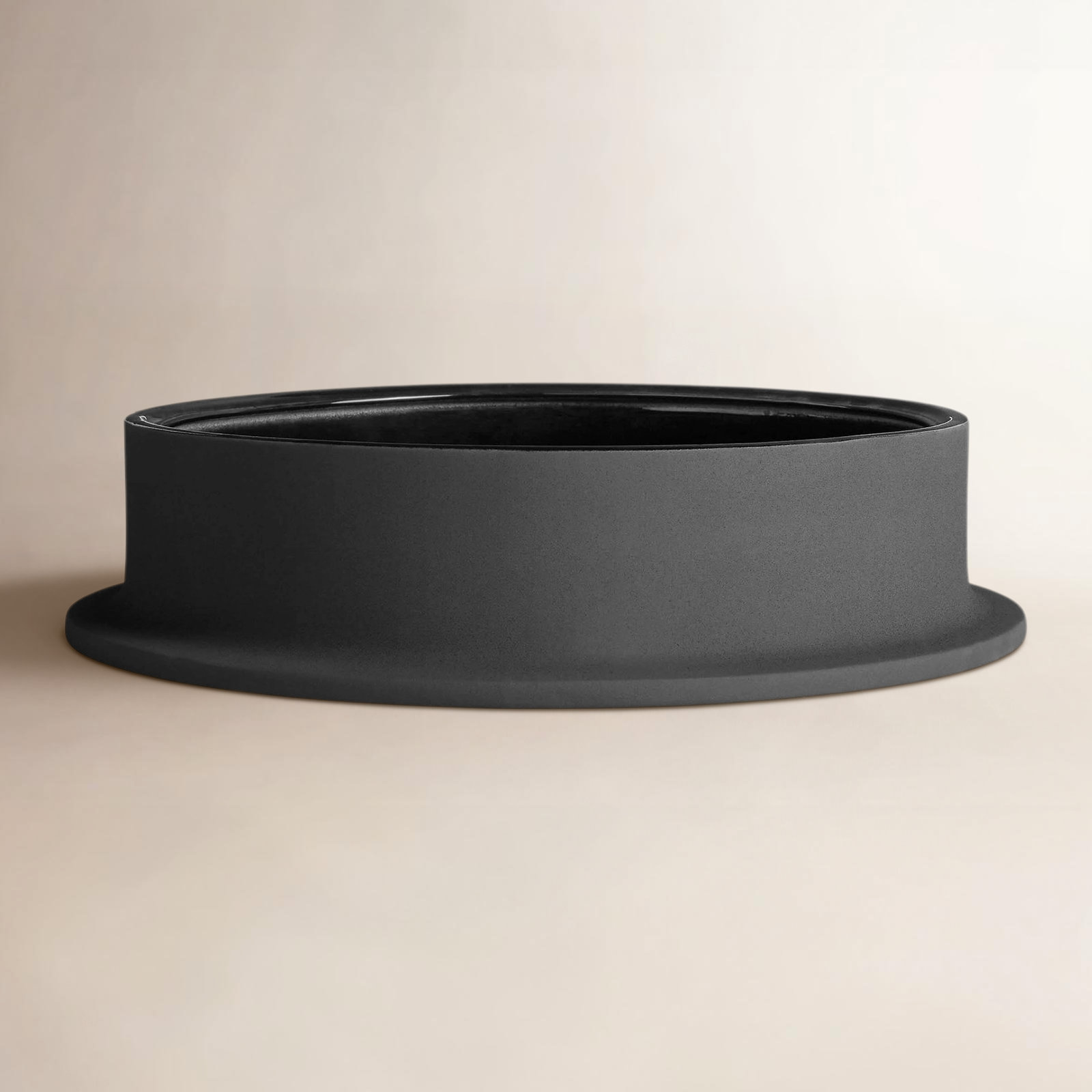 Flange Terracotta Decorative Bowl 1, 3" H x 13" W x 13" D, Black