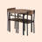 Fonso 34.8'' W Dining Set,Table and Chairs,Round Table Top with Leaf,dining table set,dining room set-674362462-676377541-676377537