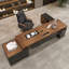 Bureau de direction brun en L en bois massif avec 3 tiroirs-117867041-117867046