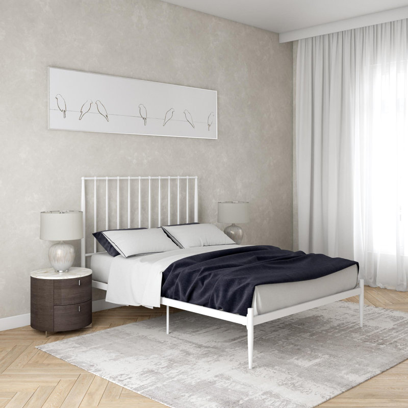 Wolak Metal Bed, Kingsize (5'), White