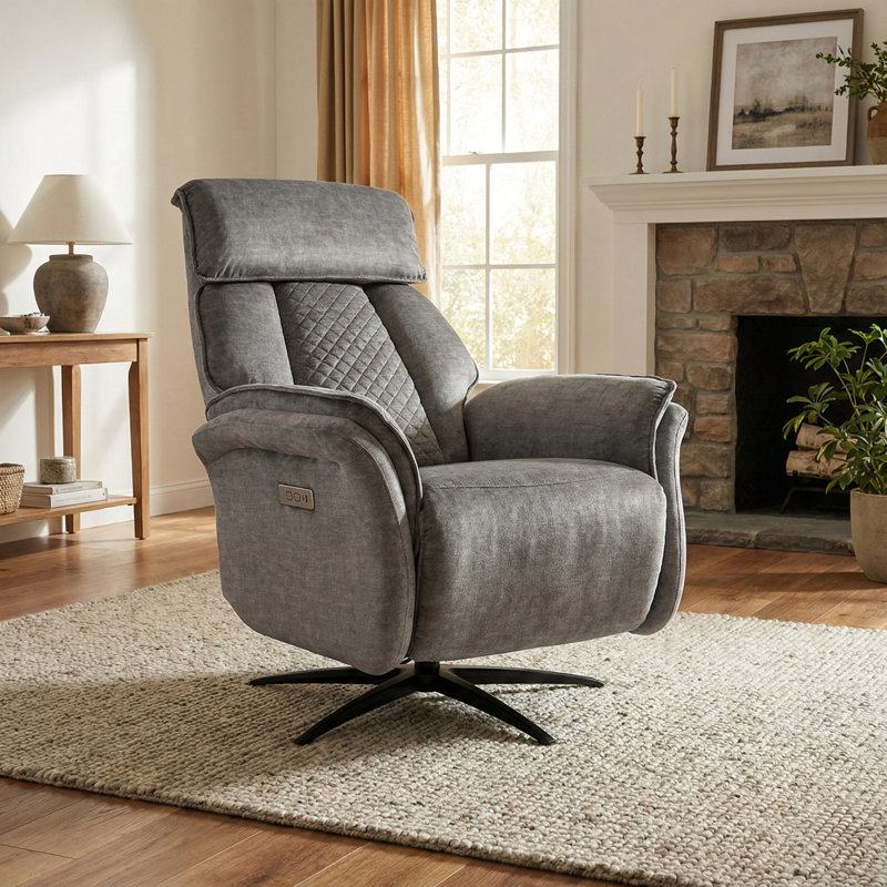 Alshawn Swivel Recliner, Grey