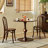 Nut-brown Round Solid Wood Dining table-1348548761