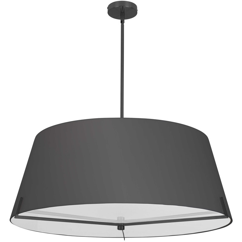 Luminaire suspendu 4 lumières Krisna, Noir, Noir mat, H 12,5 po x l 33 po x P 33 po