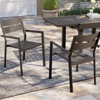 Jaquese Aluminum Outdoor Stacking Dining Armchair